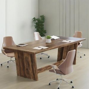 70.87-Inch Executive <b>Solid</b> <b>Wooden</b> Pedestal Large Home Office Industrial Wood Study Writing Table Computer <b>Desk</b> for Home Office - Product Image 2