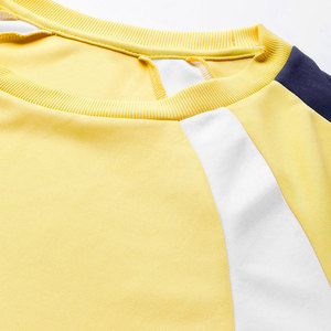 Sweat-shirt à col rond jaune pour homme, coupe classique, couleur unie, jersey tricoté, écologique, respirant, séchage rapide - Product Image 6