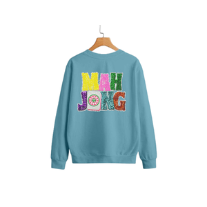 Sweat-shirt décontracté à sequins Mahjong, col rond, manches longues, respirant, écologique, pour femme et jeune, hiver/printemps, idéal pour le travail - Product Image 1