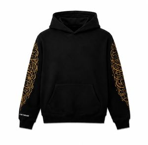 Sweat-shirts à capuche pour hommes en molleton épais 100% coton, surdimensionnés, avec logo brodé personnalisé, écologiques, pour l'hiver - Product Image 4