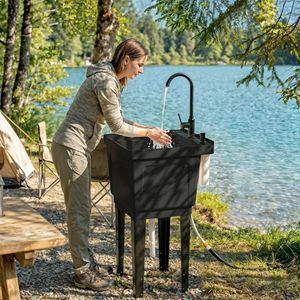 Lavatoio Portatile Nero da 23 Galloni con Dispenser di Sapone per Lavanderia Domestica - Product Image 2