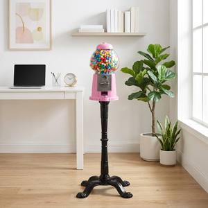 Kwang Hsieh 15" <b>Antique</b> Pink Office Used Retro Aluminium Tabletop Gumball Machine 5 Lbs Capacity - Product Image 1