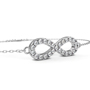 Pulsera de Cadena con Símbolo de Infinito de Diamantes – Diamante CVD de Laboratorio con Figura del Ocho en Pavé, Oro Amarillo Sólido de 10K, 14K, 18K, Pulsera Delicada - Product Image 5