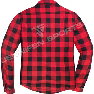 Men’s Kevlar Motorcycle Riding Shirt Aramid Lined Check <b>Flannel</b> Waterproof Protective Motorbike <b>Jacket</b> Custom OEM ODM Manufactur - Product Image 3
