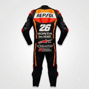 Traje de Carreras Dani Pedrosa MotoCP, Traje de Cuero Completo Premium de Una Pieza para Pista con Rodilleras y Protecciones, Nivel 2 CE - Product Image 2