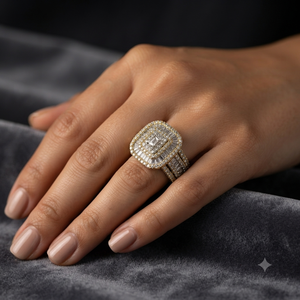 Bague de championnat pour homme, de luxe, plaquée or rose, avec moissanite taille baguette, géométrique, personnalisée, style hip-hop, pour fiançailles, mariage et soirée - Product Image 3