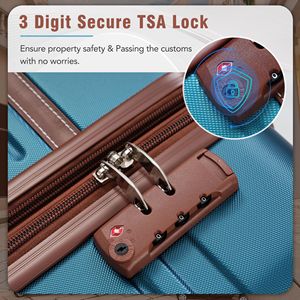 28 \ "espandibile Spinner valigia blu leggero ruote singolo bagaglio Vintage Hardshell TSA lucchetto singolo Vintage Vintage - Product Image 3