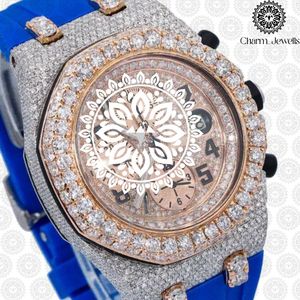 Charm Jewells Reloj de lujo de acero inoxidable para hombre, 40 mm, cronógrafo mecánico analógico, fecha automática, resistente al agua, 10 bar, azul - Product Image 4