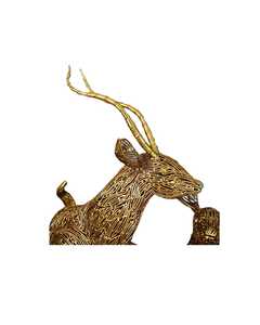 Grande sculpture géométrique moderne et sauvage en laiton, panthère rouge, faite à la main, écologique, durable, style pop art, décoration de sol pour salon - Product Image 2