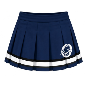 Conjunto de Uniforme de Animadora Azul Marino y Blanco, Top de Manga Corta, Falda Plisada, Ropa Deportiva para Equipo, Entrenamiento Atlético, Práctica y Presentación - Product Image 4