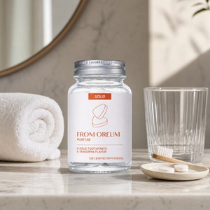 [FROM OREUM] Pasta de Dientes Sólida para Baño de Hotel, Sabor Mandarina de Jeju, 60 Tabletas para el Baño de Huéspedes - Product Image 4