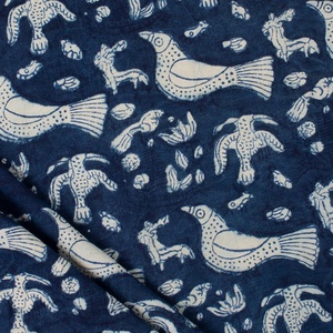 Últimas llegadas telas de lona impresas de pájaro índigo de algodón para decoración textil del hogar telas de cortina - Product Image 4