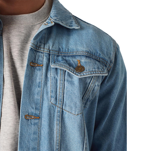 Veste en jean pour homme, coupe ajustée, col rabattu, hiver, écologique, antibactérienne, poches sur la poitrine, fermeture à boutons en corne - Product Image 5