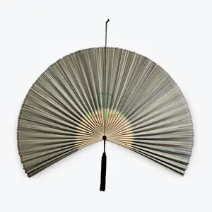 Ventilador de bambú decorativo para colgar en la pared, grande, para sala de estar, decoración japonesa