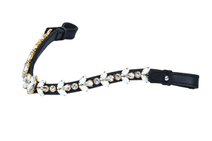 Luxury Crystal Horse Browband Premium Leather English Bridle White Opal Rhinestones Comfortable Durable Box Packaging <b>Equestrian</b> - Product Image 4