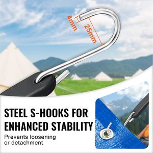 Set di 20 Corde Elastiche Piatte Resistenti con Ganci a S in Acciaio da 20mm, Lunghezze 15, 21, 36 Pollici, Include Cinghie di Fissaggio a Cricchetto - Product Image 5