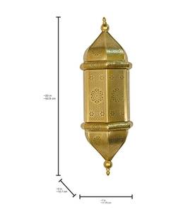 Trending Style Golden Moroccan Lantern Wall <b>Sconce</b> with Intricate Cutout Design for Home Decoration - Product Image 4