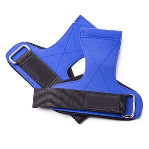 Guantes de Gimnasio de Cuero con Logotipo Personalizado, Medios Dedos, Correas Resistentes, Ganchos de Potencia, para Levantamiento de Pesas, Acolchado de Neopreno Ajustable, para Uso en Exteriores - Product Image 3