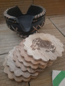 Custom Logo Eco-Friendly Stocked FAIZA CRAFT Mango Wood Coasters 5mm Thick Design for Hotels Cafes Restaurants Modern Luxury - Product Image 6