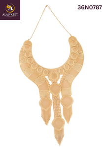 Collier en laiton plaqué or 24 carats avec chaîne maille forçat, pendentif fleur, bijou tendance pour femme (un gramme) - Product Image 3