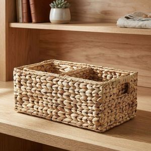 Ensemble de 3 paniers de rangement en jacinthe d'eau naturelle tressée – Paniers décoratifs faits à la main pour l'organisation de la maison - Product Image 4