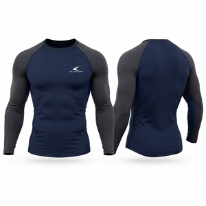 Camiseta de Compresión de Manga Larga para Hombre, Protección UV, Secado Rápido, Spandex y Poliéster, con Logotipo Frontal - Product Image 1