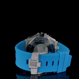 Montres personnalisées pour hommes et femmes, mouvement à quartz de luxe, cadran brillant, bracelet en acier inoxydable, verre VVS Moissanite - Product Image 3