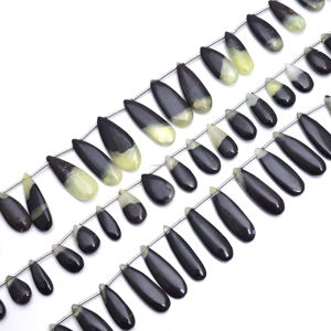 Cuentas de Prehnita Natural Premium en Forma de Pera, Lisas, Certificadas por Terceros, para Pulseras de Joyería Hechas a Mano - Product Image 2