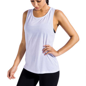 <b>Women's</b> Solid Color Scoop Neck Knitted Tank Top Breathable Sporty Style Black Yoga Gym Wear Sport <b>Singlet</b> Plus Size - Product Image 4