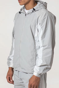 Traje cortavientos para hombre, ligero, impermeable, con logotipo personalizado, 100% poliéster, material suave, nueva calidad. - Product Image 3