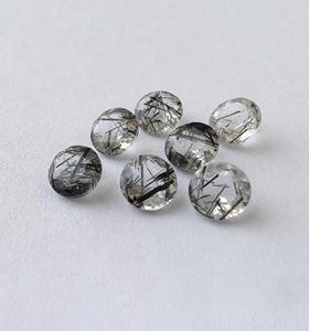 Quartz Rutile Noir AAA+ Rond Facetté – Pierre Précieuse Calibrée en Vrac pour Sertissage de Bague, Tailles Personnalisées Disponibles - Product Image 4