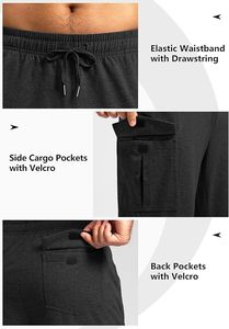 Men's <b>Black</b> Sweatpants Elastic Waist Drawstring Casual <b>Joggers</b> With Side Pockets Breathable Midweight Autumn Wear - Product Image 6