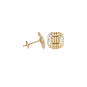 10K Gold Round Cut Natural Diamond Cluster Stud <b>Earrings</b> | 0.45 TCW Screw <b>Back</b> <b>Earrings</b> GH Color I Clarity | Fine Jewelry Gift - Product Image 2