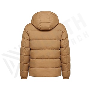Hooded Quilted Waterproof <b>Bubble</b> Jacket Black Full Sleeve Winter Windproof Cotton Shell Knitted Fabric Polyester Filling Stand - Product Image 2
