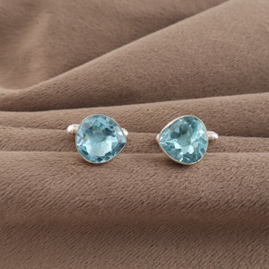 Designer Handcrafted Natural Sky Blue Topaz Gemstone Cufflinks Set in 925 <b>Sterling</b> <b>Silver</b> Luxury Unisex Gift Jewelry - Product Image 4