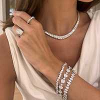 Bracelet tennis 20 carats en or massif 14k 18k avec diamants de laboratoire à taille mixte, serti à griffes, bijoux de mariage pour femme, plaqué rhodium