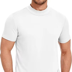 Fabricant de t-shirts à col montant personnalisés |   T-shirt en coton coupe ajustée |   Marque privée OEM Faible MOQ - Product Image 1