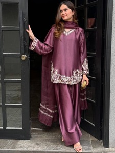 <b>Women</b>’s <b>Kurta</b> Palazzo Dupatta <b>Set</b> With Embroidery Sequance Work <b>For</b> <b>Women</b> Wear In All Occasion Buy Direct From Indian Supplier - Product Image 2