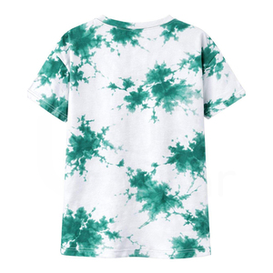 Camiseta de manga corta con cuello redondo y estampado tie-dye para hombre, informal, de punto, corte regular. - Product Image 5