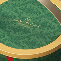 Boîte Cadeau de Luxe en Papier Personnalisée avec Embossage pour Festival du Bateau Dragon, Festival de la Mi-Automne, Emballage Cylindrique Portable pour Zongzi, Gâteau de Lune et Thé