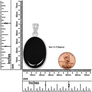 จี้เงินแท้ชุบเงินทำมือแบบคลาสสิกสำหรับทุกเพศ ประดับด้วยพลอยออนิกซ์สีดำธรรมชาติ ขายส่งเครื่องประดับสำหรับงานปาร์ตี้ - Product Image 2