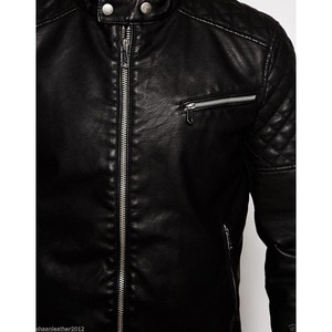 Men's Genuine Lambskin Leather Motorcycle Slim fit <b>Biker</b> <b>Jacket</b> - Product Image 2