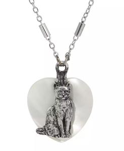 Collier avec pendentif chat en forme de cœur MOP |   2028 - Product Image 2