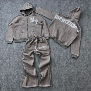 Conjunto de Sudadera con Capucha y Pantalones Deportivos con Apliques Bordados Personalizados, Ligeros, 100% Algodón, Ropa Deportiva Casual para Hombre con Logotipo - Product Image 3