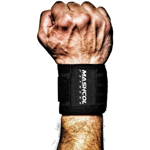 Venta al por mayor de muñequeras elásticas personalizadas unisex para gimnasio, muñequeras transpirables para levantamiento de pesas con bucle para el pulgar, suministro a granel - Product Image 6
