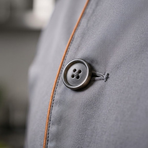 Conjunto Profesional de Uniforme de Chef de 4 Piezas, Chaqueta de Chef Transpirable de Polialgodón con Pantalones, Delantal y Gorra a Juego para Personal de Restaurante - Product Image 4