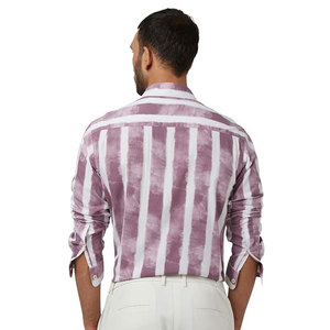 เสื้อเชิ้ตแขนยาวสำหรับผู้ชาย, เสื้อเชิ้ตแฟชั่นลำลองคอปกตั้งพิมพ์ลายเสื้อหลวมกันยับสำหรับวันหยุด - Product Image 1