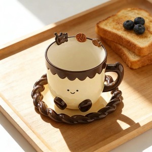 แก้วกาแฟเซรามิกสุดหรูพร้อมจานรองลายการ์ตูนหมีน่ารักสำหรับใช้ในบ้าน - Product Image 4