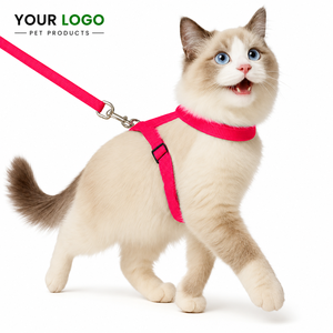 Plain Cat <b>Harness</b> Body Set OEM ODM Custom Logo Adjustable Cat <b>Harness</b> & Leash Set Direct Manufacturer - Product Image 1