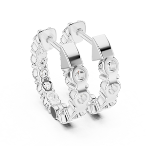 Pendientes de Aro con Diamantes Cultivados en Laboratorio, Chapados en Rodio, Oro Blanco de 18 Quilates, Certificados por IGI, para Uso Diario, Eventos Glamurosos, San Valentín - Product Image 3